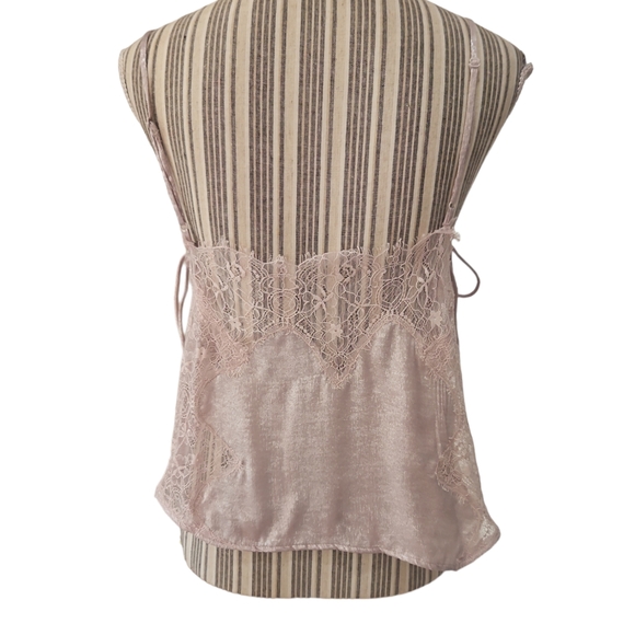 Free People Intimately Women Pink Satin Boho Shimmer  Cami Tank Top Size XS/L - Picture 6 of 15
